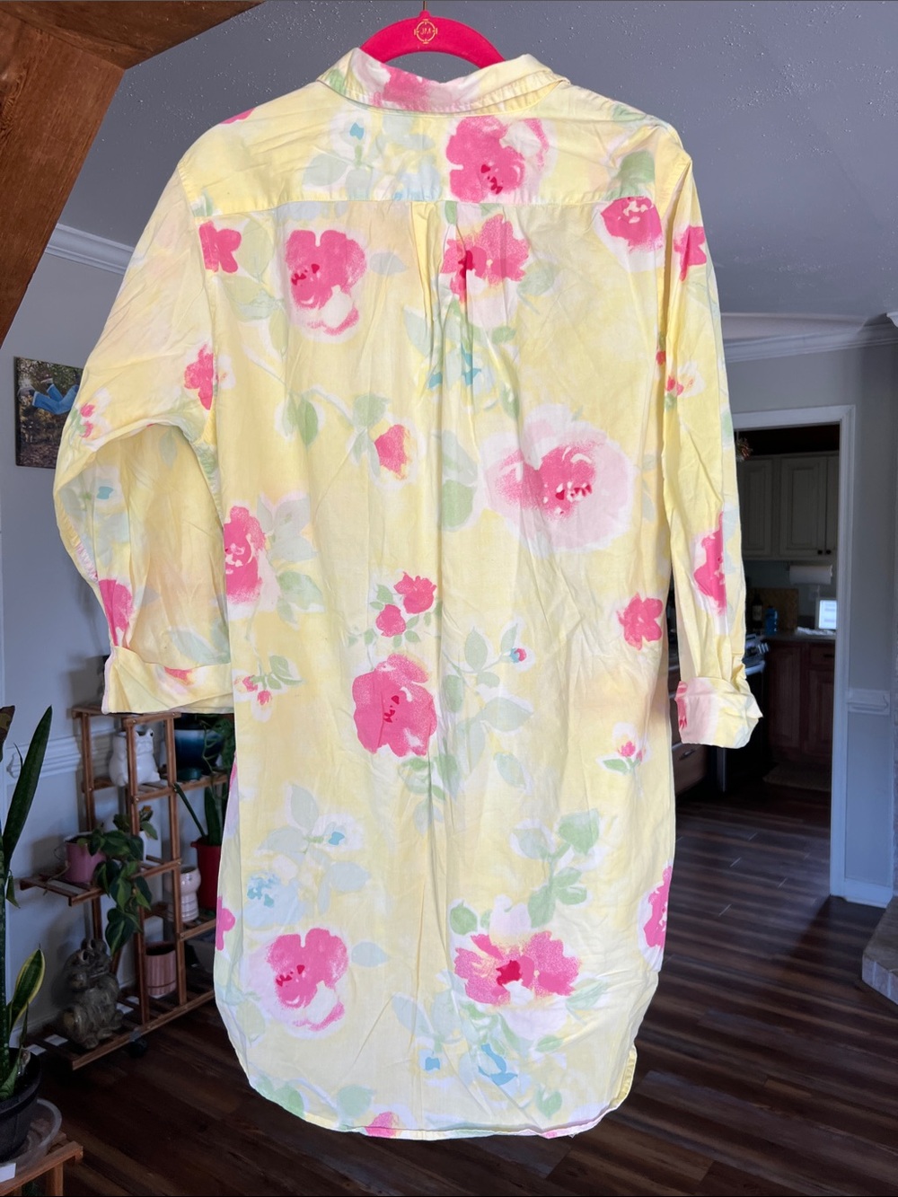 Ralph Lauren Pastel Yellow Shirt with Pink Collar and Mint Accents - Picture 5 of 9